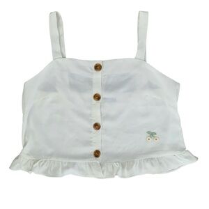 SHEIN size small boho ruffle peasant prairie reworked romantic flower embroidery